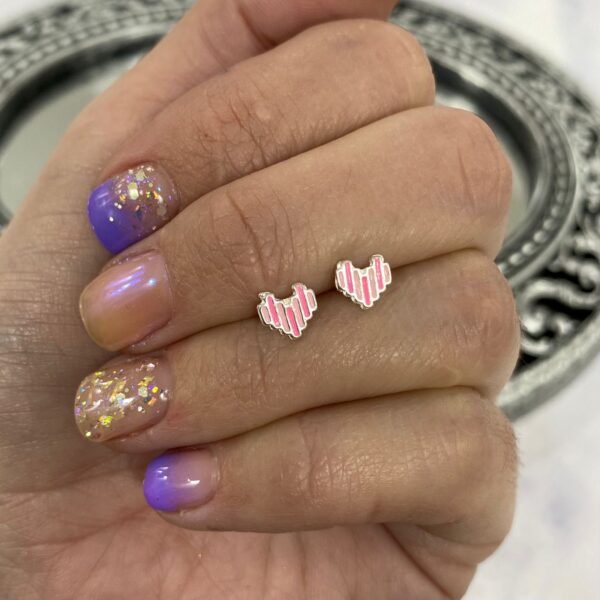 aros corazon esmaltado